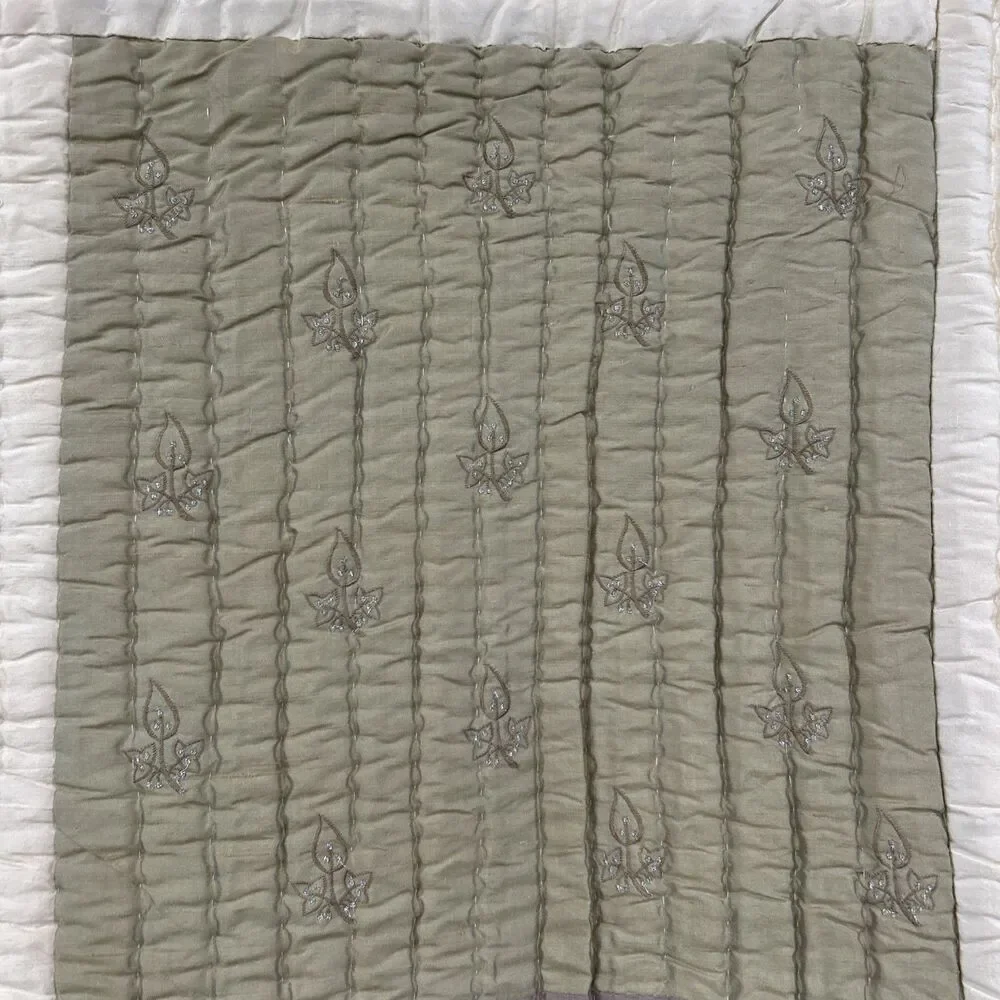 On View Luxury Silk Throw Quilt Embroidered 40